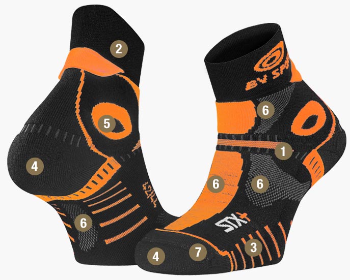Socks STX + EVO black/orange